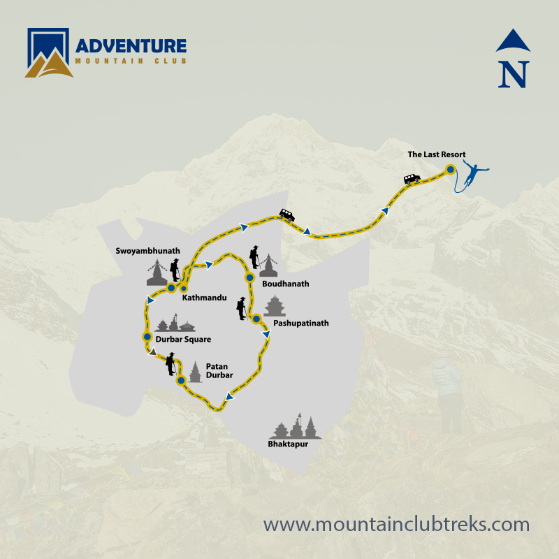 Bungy Jump in Nepal - Trekking Map